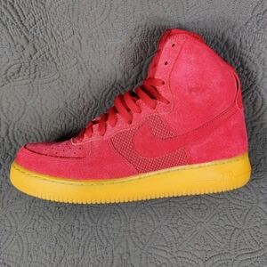 Nike Air Force 1 High '07 Gym Red Gum Sole Suede Sneakers Men's Shoes Size 10.5